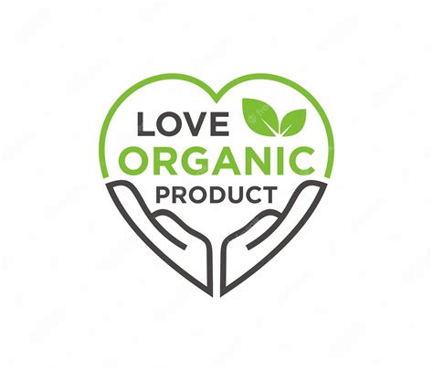 Premium Vector Love Organic Product Logo Design