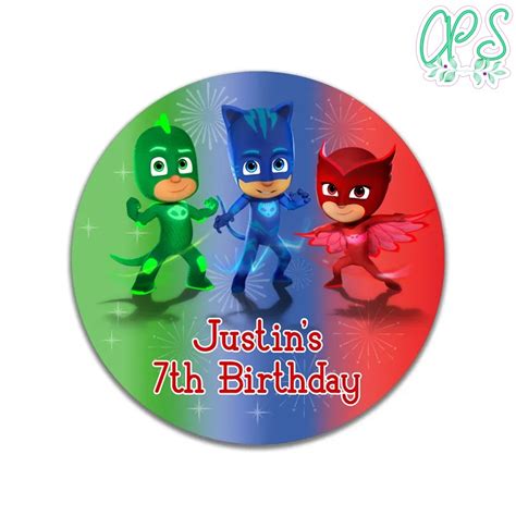 Pj Masks Sticker Template Customizable To Print At Home Instant D