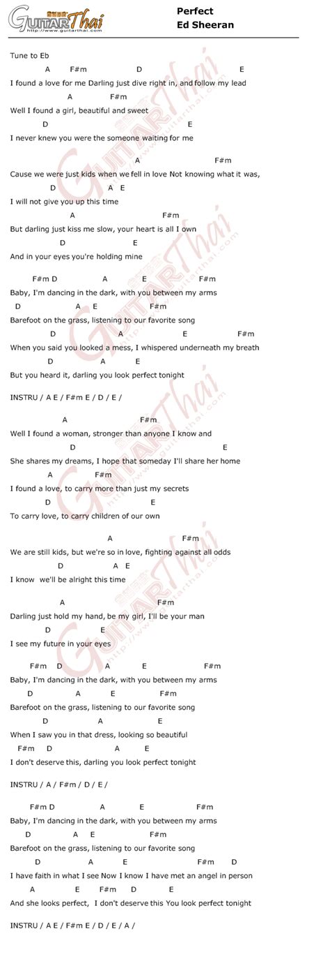 Perfect chords and lyric by ed sheeran, easy version facil o sencilla perfect acordes de guitarra y piano accordi accords. Chords Perfect Ed Sheeran - Goodies Fan