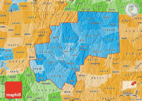 Political Shades Map Of Zip Codes Starting With 062