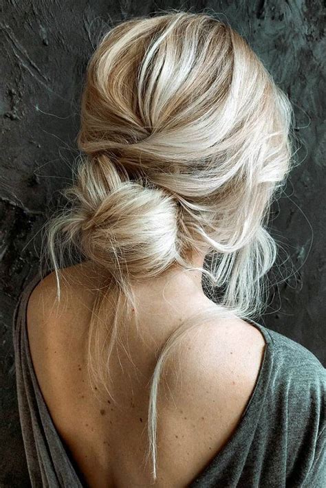 39 wedding updos that you will love wedding updos messy low bun on blonde hair sarahwhair