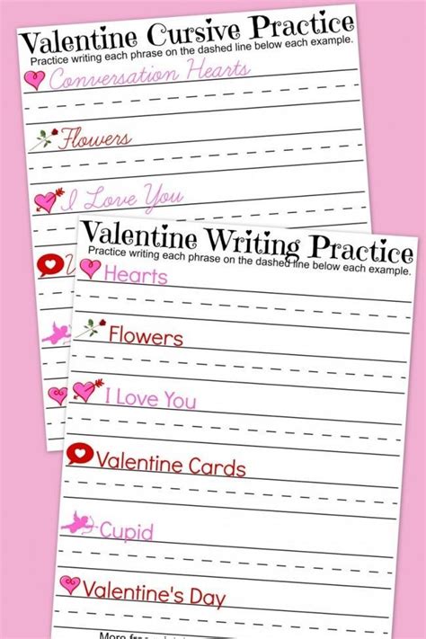 Valentines Day Handwriting Worksheets A Moms Take Valentines