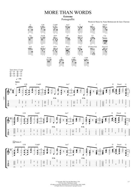 More Than Words By Extreme Full Score Guitar Pro Tab
