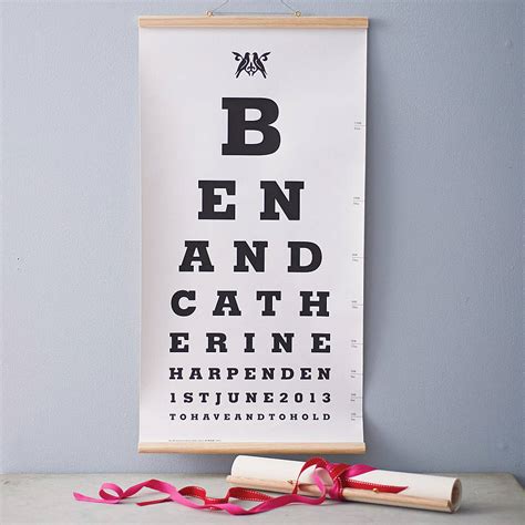 Personalised Couple Eye Test Chart By Wasted And Wounded