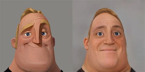 Reverse Toonified Mr Incredible Traumatized Mr Incredible People