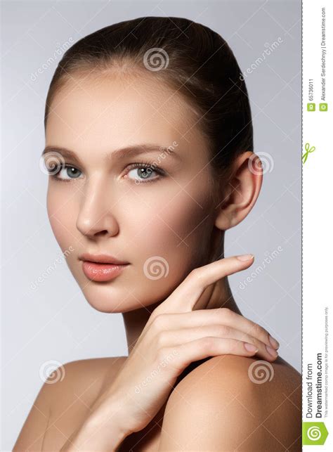 Beauty Portrait Beautiful Spa Woman Touching Her Face
