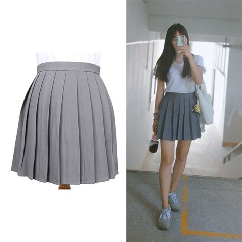 18 Colors Japanese School Student Uniform Skirt High Waist Pleated