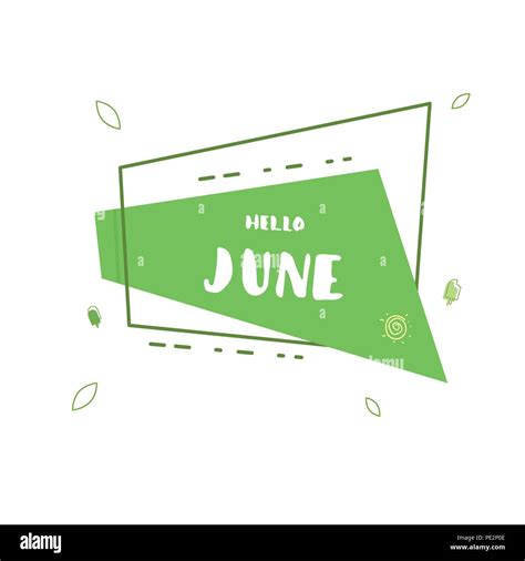 Hello June Banner Element For Summer Graphic Design Vector