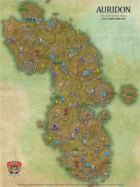 Auridon Map The Elder Scrolls Online Game