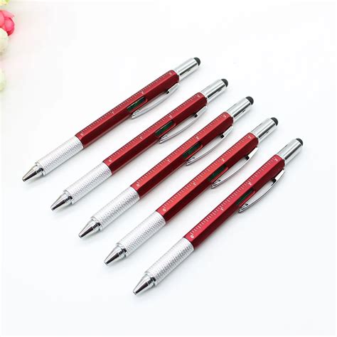 Multifunction 6 In 1 Stylus Screen Pen With Screw Driver And Gradienter