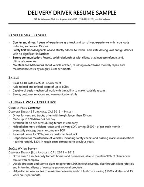 🏷️ Best Truck Driver Resume Truck Driver Resume Examples 2022 11 09
