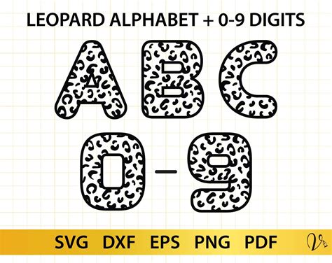 Leopard Print Alphabet Svg Dateien Für Cricut Leopard Schrift Etsy