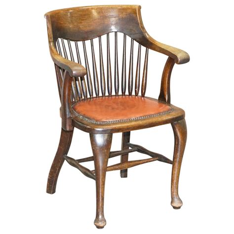 English Victorian Oak Desk Chair At 1stdibs