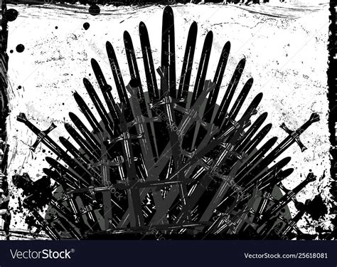 Thrones Fantasy Concept Hand Drawn Iron Throne Vector Image