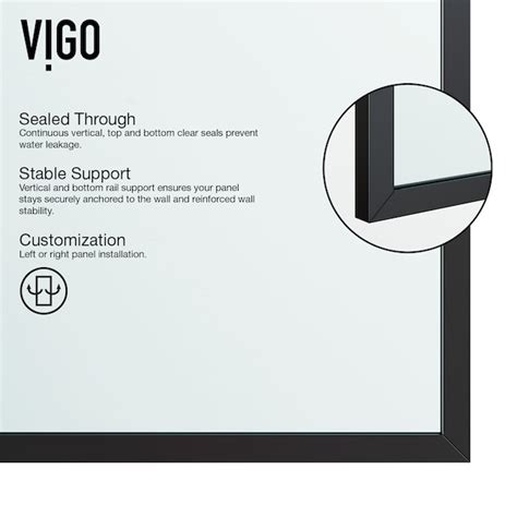 Vigo Divide 34 In W X 74 In H Framed Fixed Matte Black Standard Shower