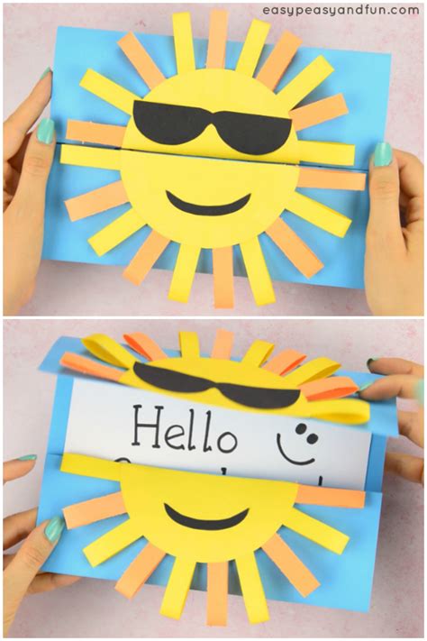 Sun Diy Paper Card Fun Paper Craft For Kids Easy Peasy