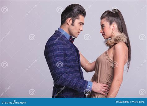 In Love Man And Woman Looking At Each Other Stock Image Image Of