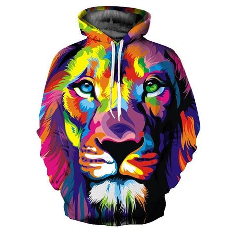 Colorful Lion Sweatshirts 3d Print Hoodies Tracksuits Hoodie