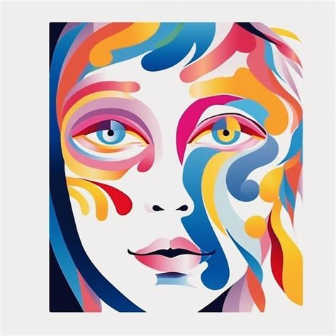 Premium Ai Image A Close Up Of A Womans Face With Colorful Paint On