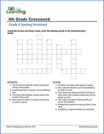 There are numerous free and printable math worksheets available online. Fourth Grade Spelling Worksheets | K5 Learning
