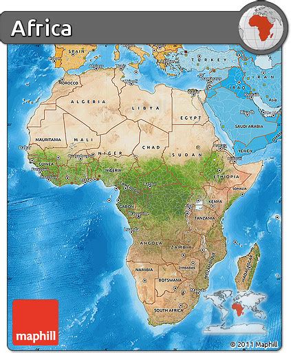 Free Satellite Map Of Africa Political Shades Outside