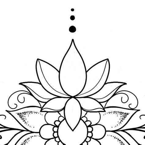 Lotus Underboob Sternum Tattoo Design And Stencil Instant Etsy Uk