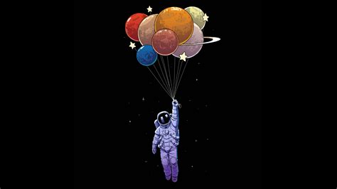 5120x2880 Resolution Astronaut Holding Of Colorful Balloons 5k