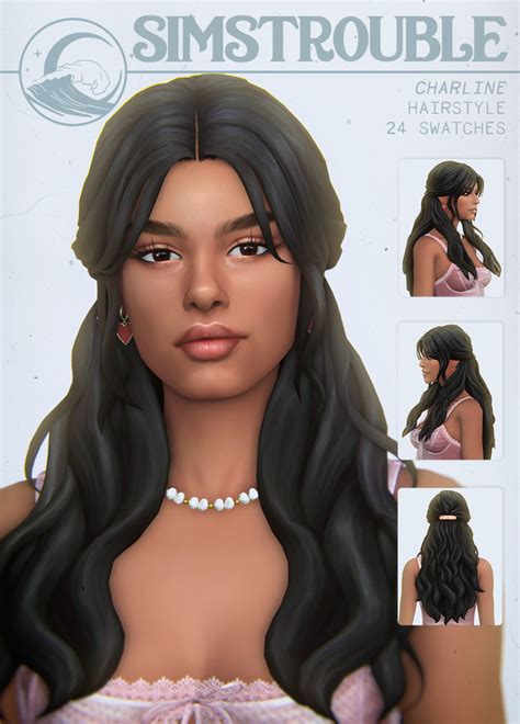 Charline Hairstyle By Simstrouble Simstrouble En Patreon Les Sims 4