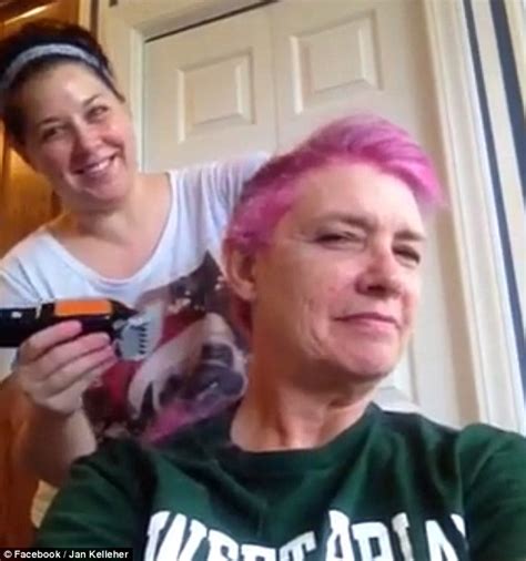 Mother With Breast Cancer Shaves Her Hair Into A Bright Pink Mohawk