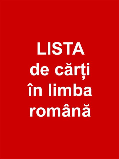 Lista De Cărți în Limba Română Societatea Biblică