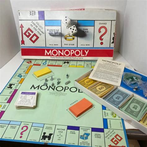 Vintage 1973 Monopoly Board Game Parker Brothers Complete All Pieces