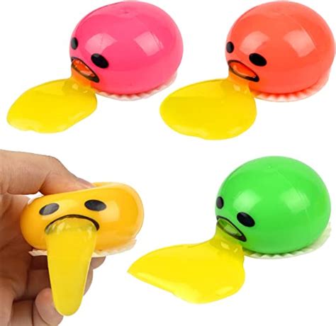 Vibbang 4pcs The Puking Ball Squeeze Toys Disgusting Egg Yolk Ball