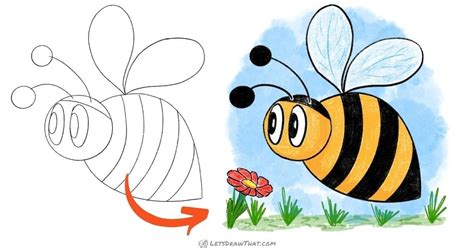 How To Draw A Bumblebee Very Simple And Very Cute Lets Draw That