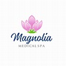 Pink magnolia flower logo with white background 6207386 Vector Art at ...