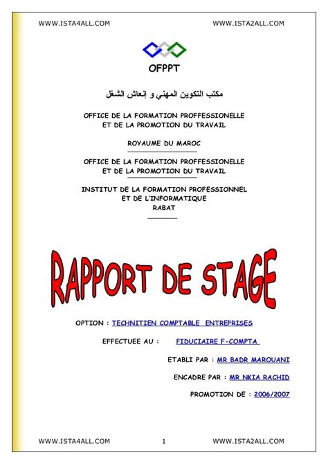 Exemple Dun Rapport De Stage Informatique Pdf Financial Report