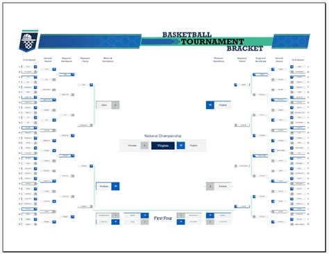 Basketball Tournament Bracket Template Excel Templates