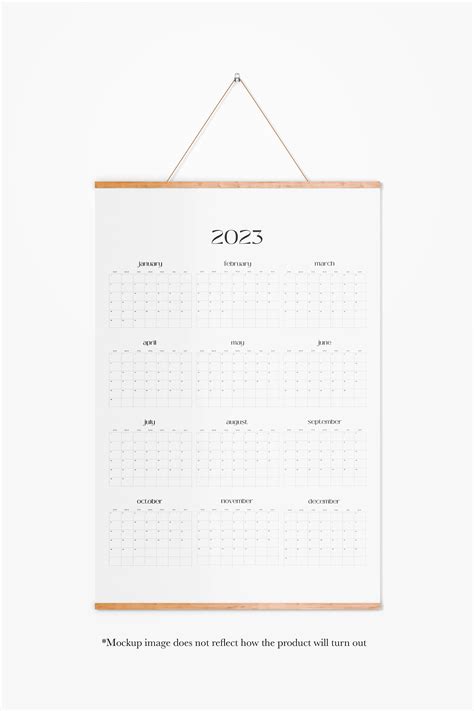 2023 Yearly Calendar Wall Printable Full Year Calendar Jan Etsy