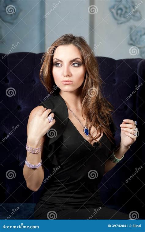 woman in black dress in room elegance stock image image of woman diva 39742041