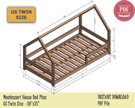 Instead, a double bed is another name for a full size mattress, which is 16 inches wider than a standard twin. Montessori Bed Twin Bed Plan Toddler Bed House Bed Frame ...