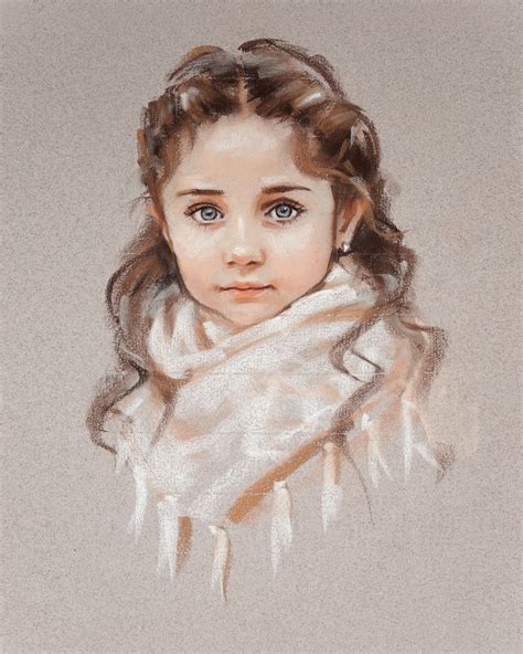 Drawing Illustration Girl Painting Original Soft Pastel Painting