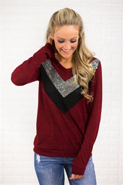 sassy in sequins top ~ cranberry the pulse boutique