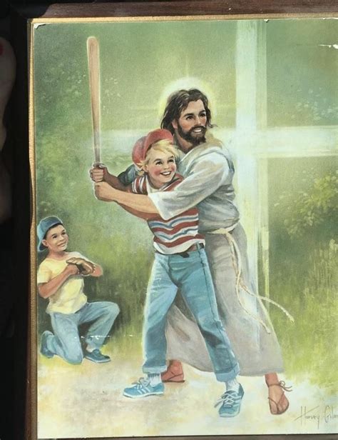 Thrifter Scored This Painting Of Jesus Playing Baseball Baseball