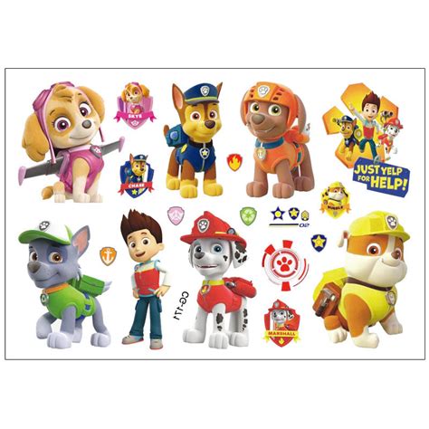 Paw Patrol Party Tattoos Sheet Party Favors Singapore Chase Marshall