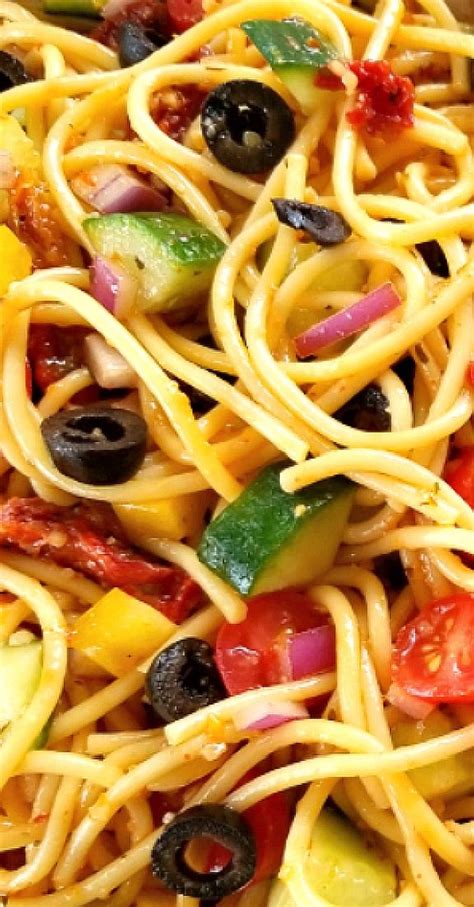 That's the superpower of bucatini. Spaghetti Salad | Recipe in 2020 | Spaghetti salad, Pasta ...