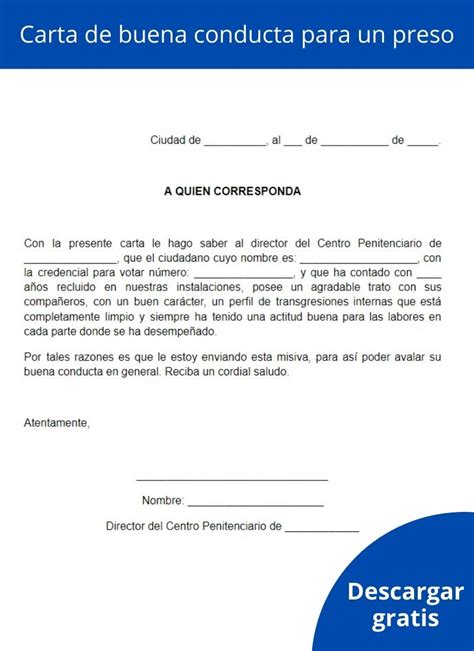 Carta De Buena Conducta Cómo Hacerla Ejemplos Formato