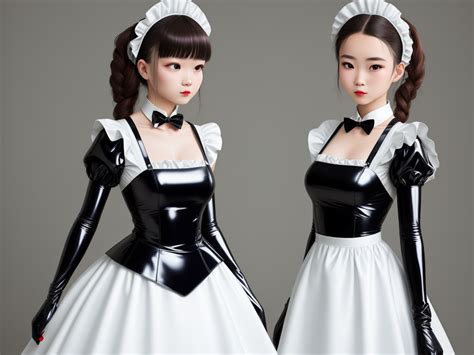 Convert Low Res To High Res Woman Wearing A Latex Maid Dress