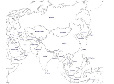 Asia Map Outline Image Coloring Page Coloring Top