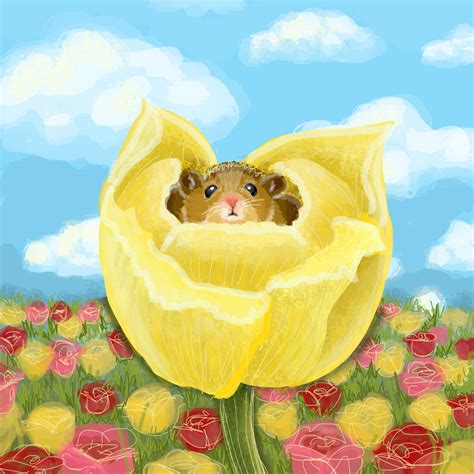 Sometimes Field Mice Sleep In Flowers So I Drew This Field Mouse