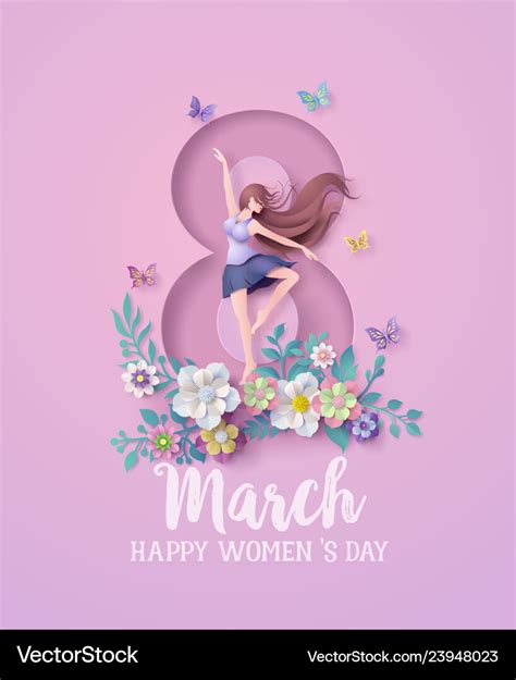 international womens day 8 march with frame vector image