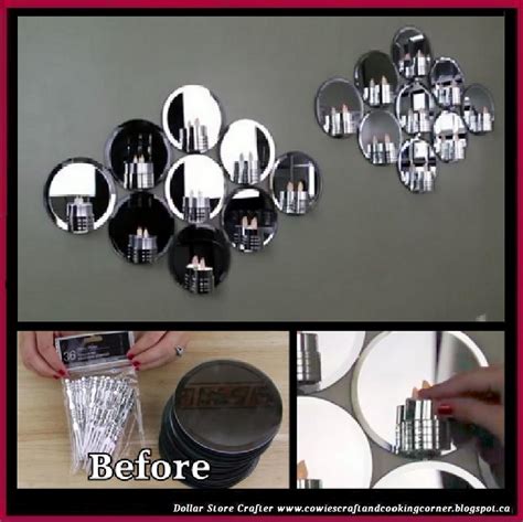 Dollar Store Crafter Diy Glam Mirror Candle Holder Wall Art Using